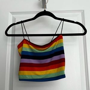 Rainbow Tube Top Crop Top Windsor size small